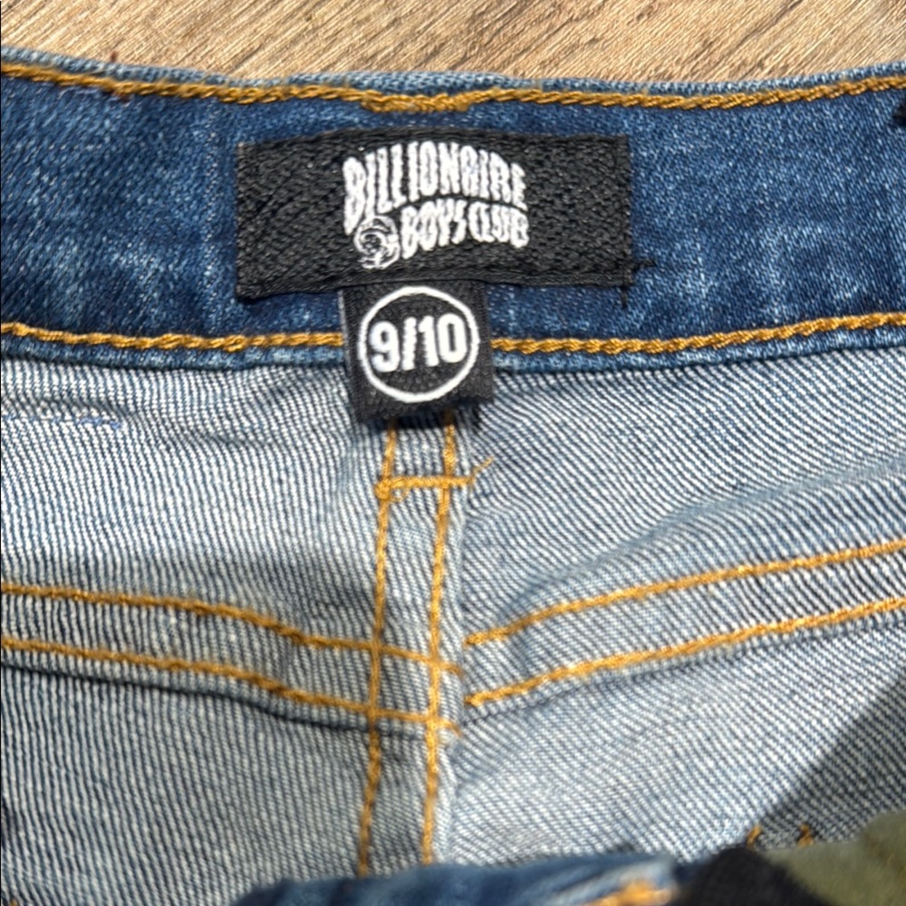 Boys Billionaire Boys Club Blue Jeans with Graphic Patches - Picture 4 of 5